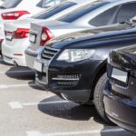 cars parked in line