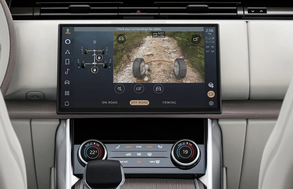 range rover parking camera display