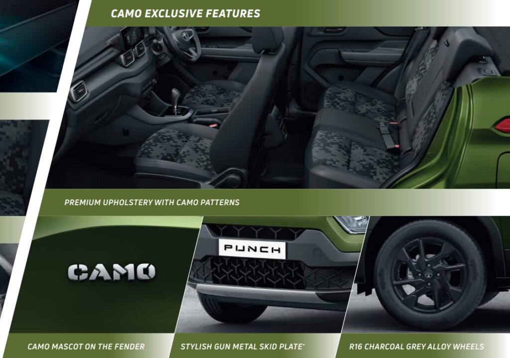 tata punch camo exclusive features